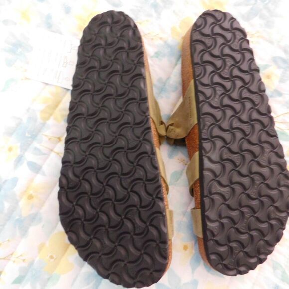 NEW Birkenstock Franca Braided Olive Natural Leather Oiled Cork 1023959 Sz 11 - Picture 6 of 8